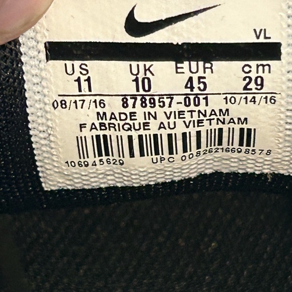 Nike AIR ZOOM RIVAL 5 Golf Shoes Black Cool Grey White 878957-001 Mens Sz 11 - Picture 9 of 11